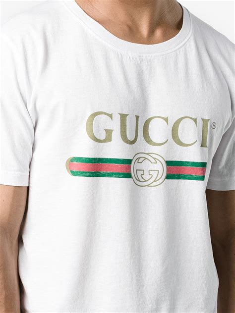 gucci logo tshirt white|Gucci t shirt men logo.